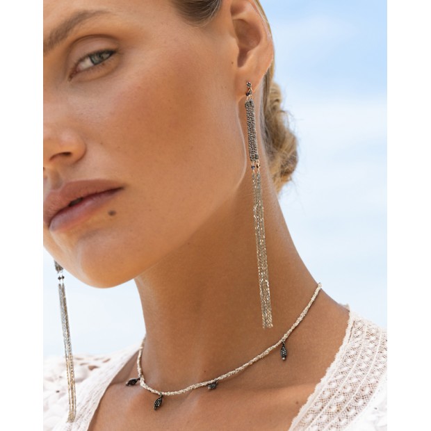 Marie Laure Chamorel ilgi auksuoto sidabro auskarai 